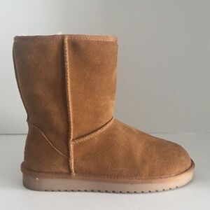 Koolaburra by Ugg Women Short Boots 1017090 Chestnut Suede Faux Shearling 8 EUC